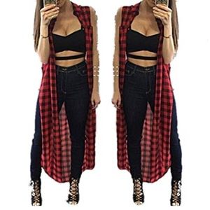 Long sleeveless vest